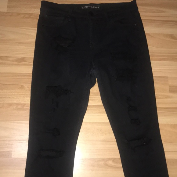 Express Black distress jeans size 8 - Picture 4 of 7